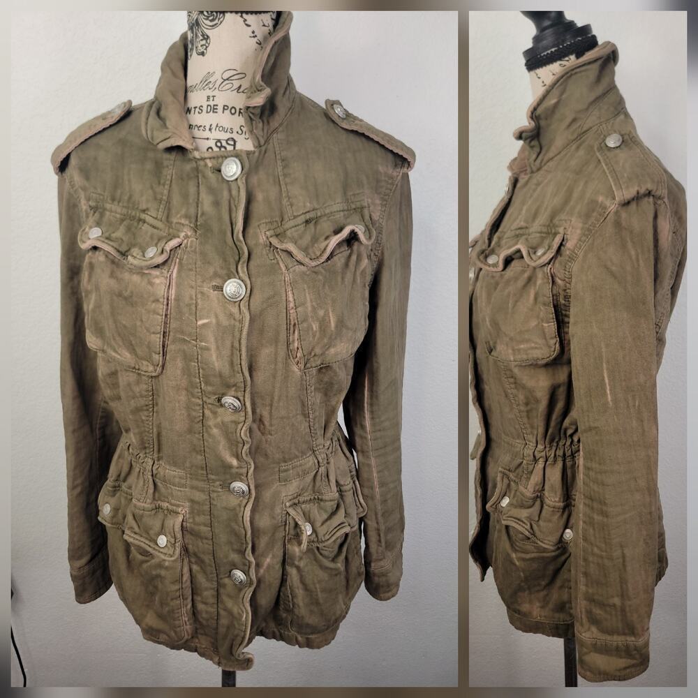 Free People Not Your Brothers Surplus Jacket SZ XS RARE color way Olive Pink